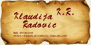 Klaudija Radović vizit kartica